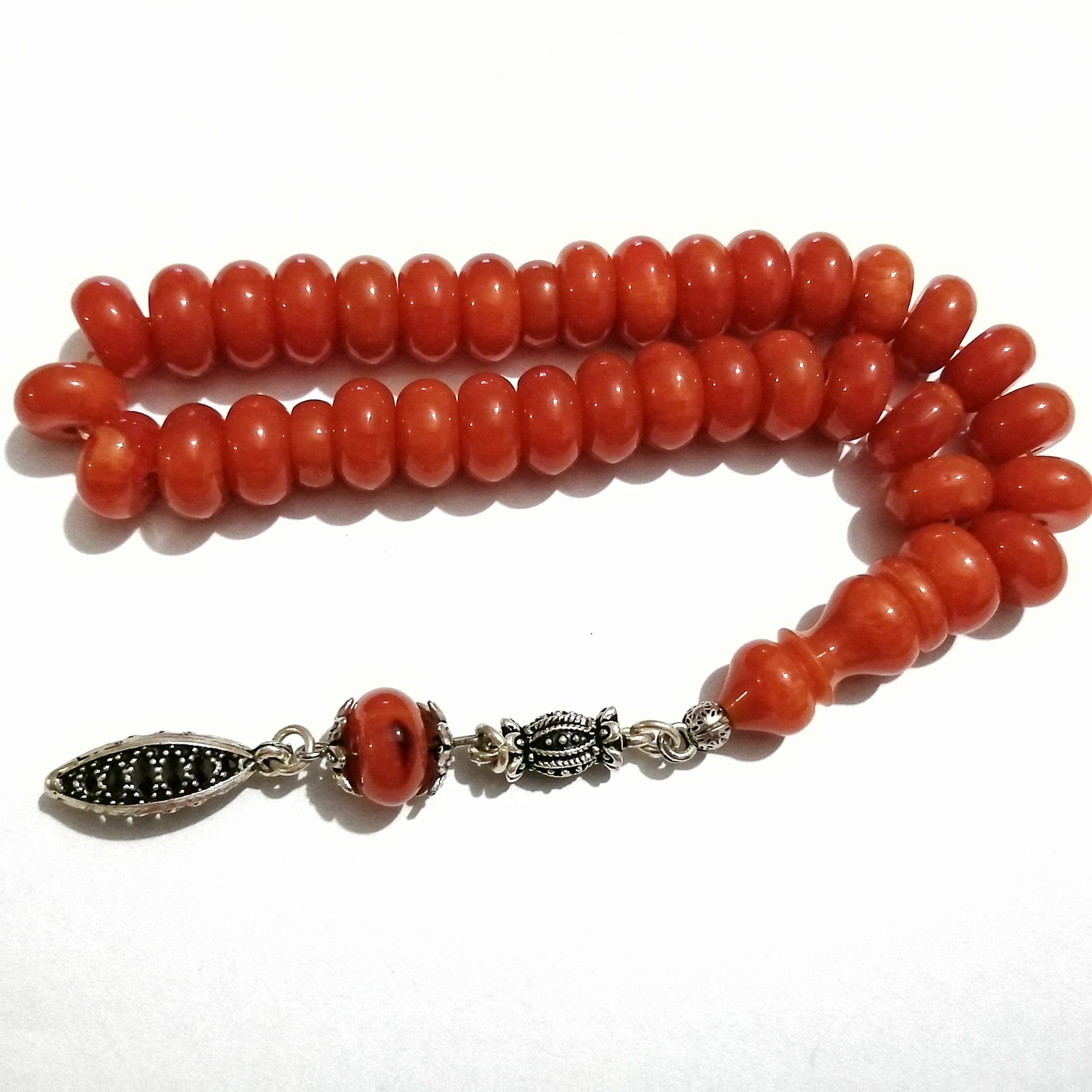 Gümüş Kaplama Püsküllü Basık Kesim Bilek Boy Katalin Tesbih