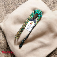 1000 Ayar Gümüş Kazaz Püsküllü Özel İşçilikli Ateş Kehribar Tesbih