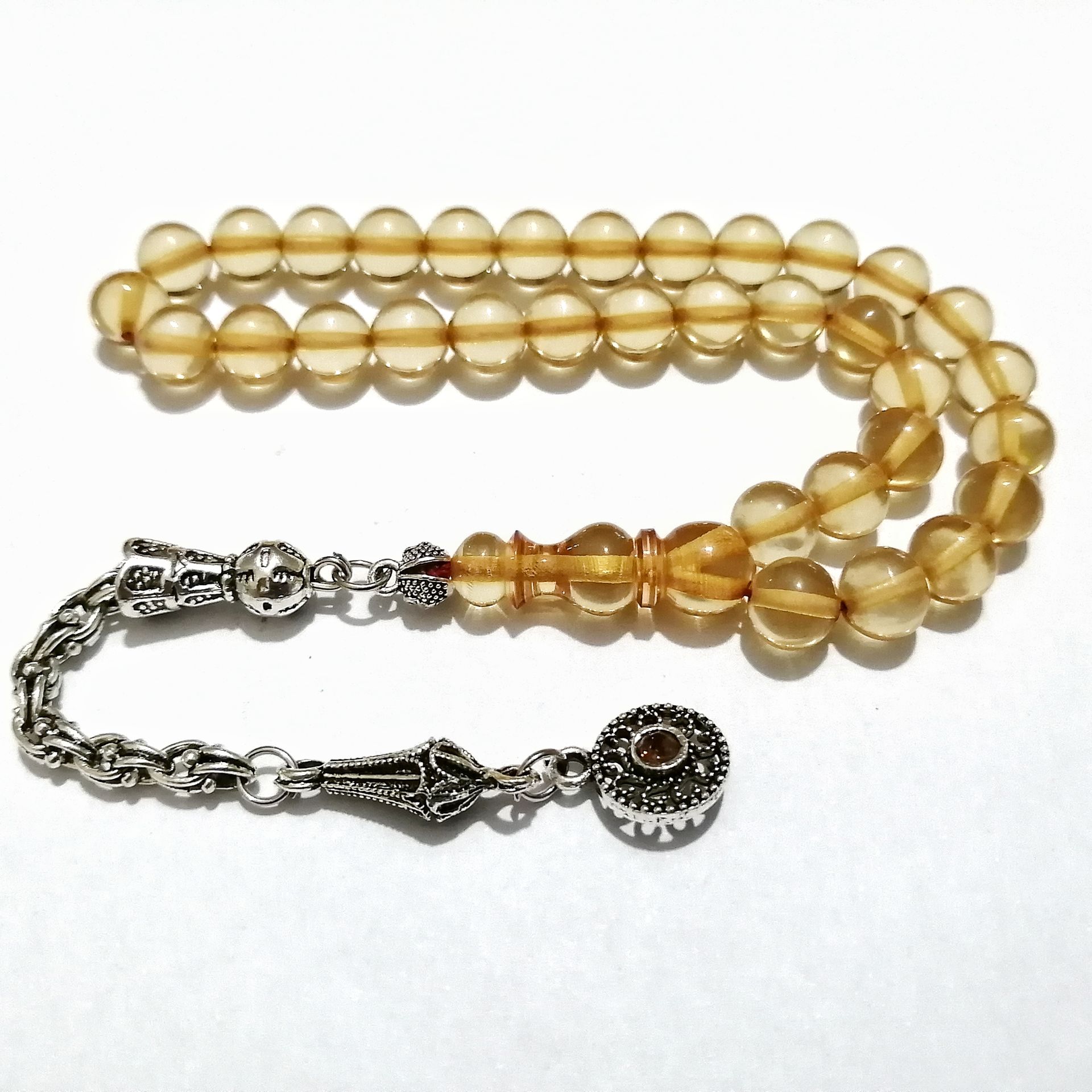 Alpaka Püsküllü Küre Kesim Bilek Boy Blok zar Malz. Tesbih