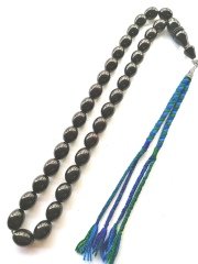 Nepal örgü Püsküllü Yumurta Kesim Büyük Boy Sıkma Kehribar Tesbih