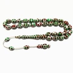 Sistem Püsküllü Özel İşçilikli Yılan Desenli Arizona Firuze Tesbih