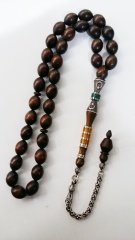 925 Ayar Gümüş Püsküllü Imamesi İşçilikli Pelesenk Ağacı Tesbih