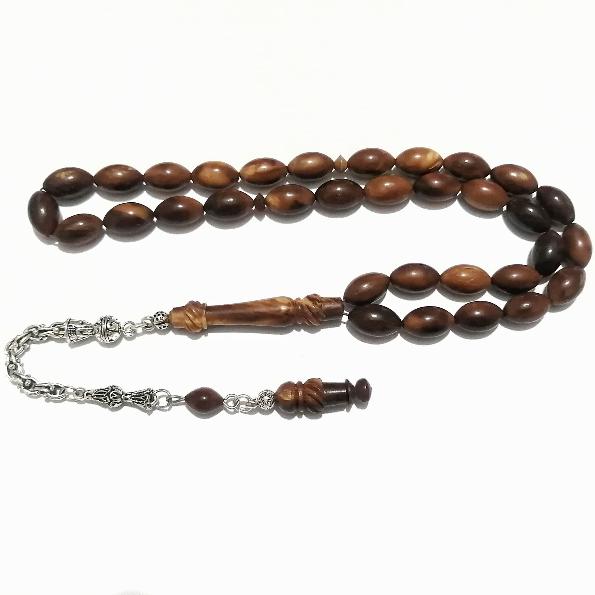 Gümüş Kaplama Püsküllü Beyzi Kesim Kuka Tesbih