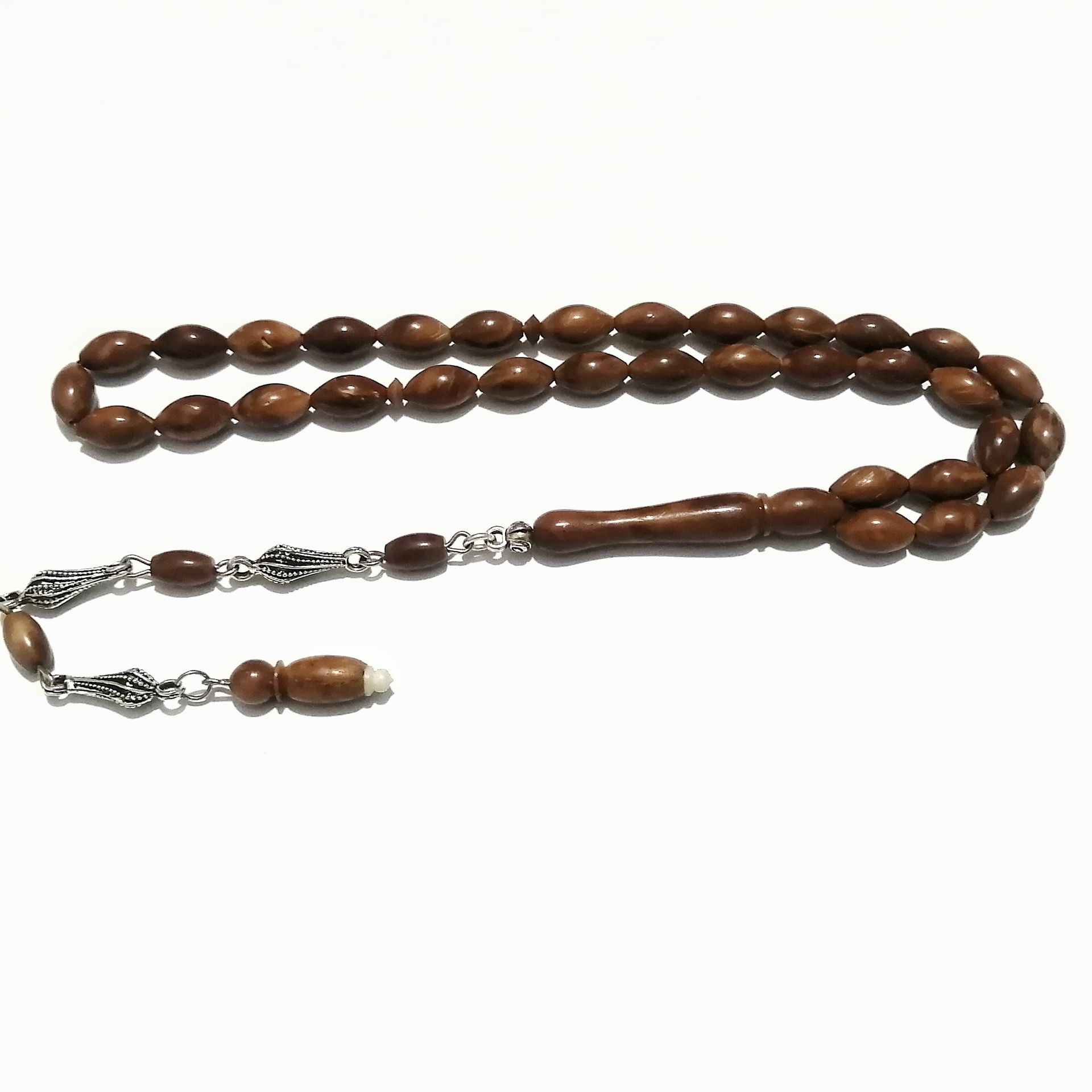 Gümüş Kaplama Püsküllü Beyzi Kesim Kuka Tesbih