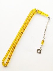 925 Ayar Gümüş Püsküllü Kesme Model Sıkma Kehribar Tesbih