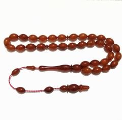 Sistem Püsküllü Beyzi Kesim Sıkma Kehribar Tesbih