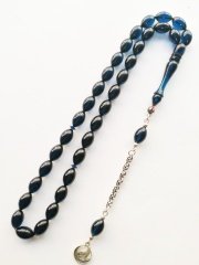 925 Ayar Gümüş Püsküllü Hatasız İşçilikli Beyzi Kesim Ateş Kehribar Tesbih