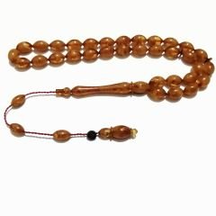 İmzalı Sistem Püsküllü Beyzi Kesim Hareli Sıkma Kehribar Tesbih