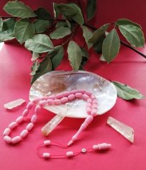 Sistem Püsküllü İmzalı Özel işçilikli Pembe Katalin Tesbih