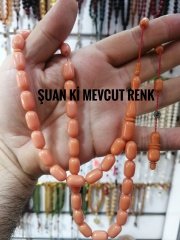 Sistem Püsküllü İmzalı Özel işçilikli Pembe Katalin Tesbih