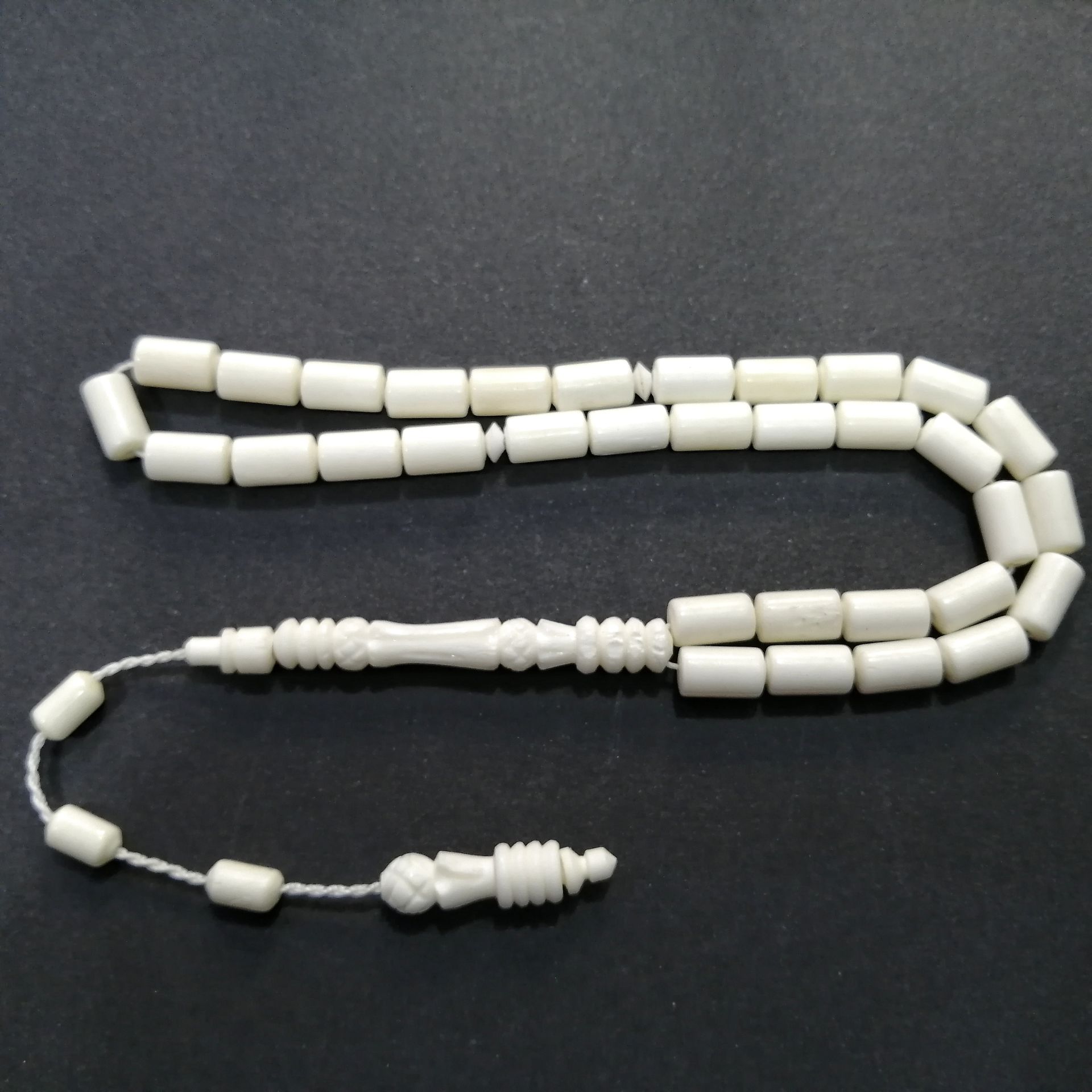 Sistem Püsküllü İmamesi İşçilikli Kapsül Kesim Deve Kemiği Tesbih