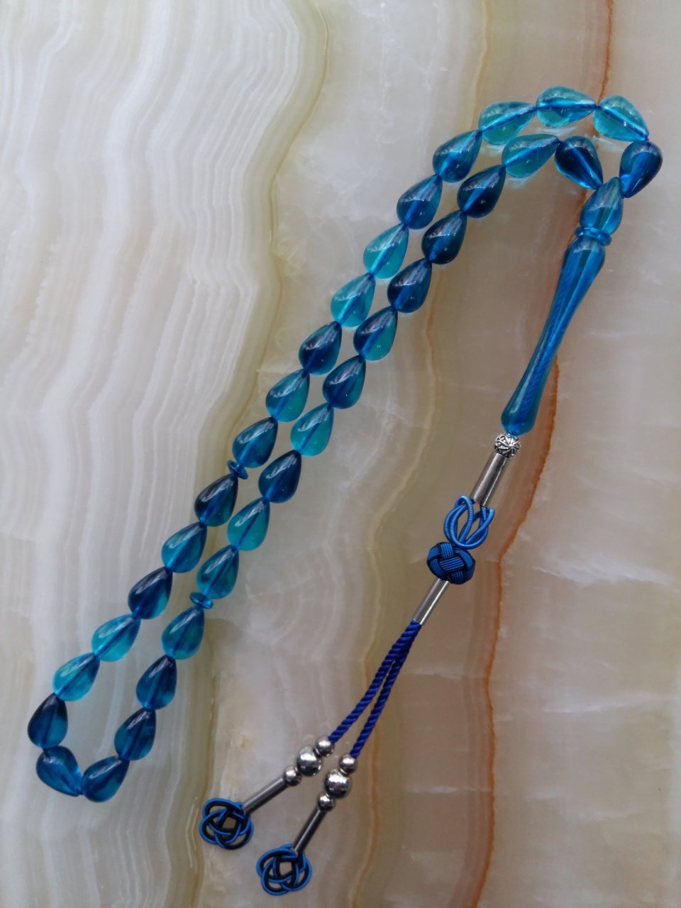 Metal Elişi Kazaz Püsküllü Damla KesimTesbih