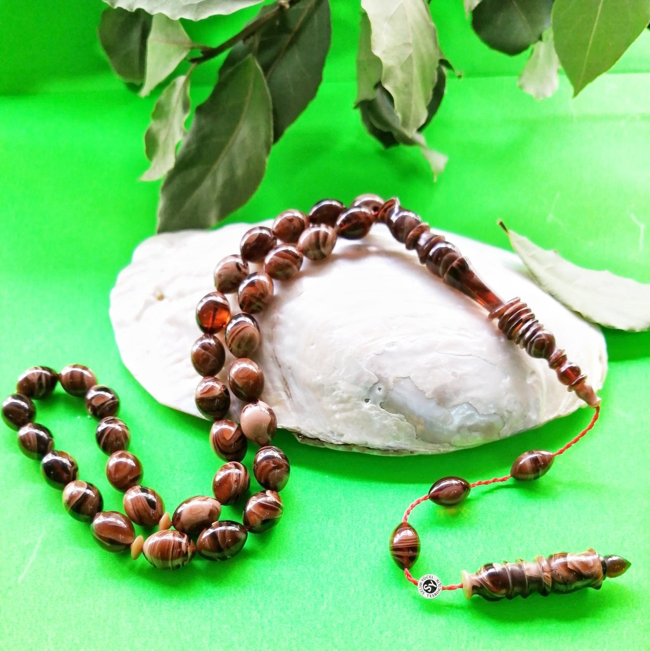 Sistem Püsküllü İmamesi Halkalı Hatasız İşçilikli İmzalı Beyzi Kesim Hareli Sıkma Kehribar Tesbih