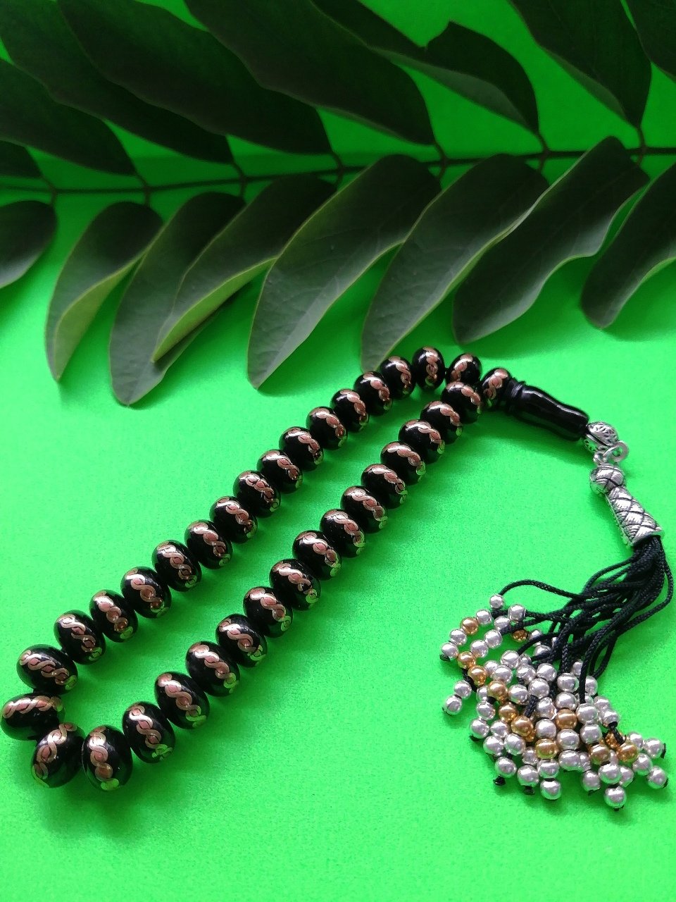 Alpaka Püsküllü Basık Kesim Rustaşı Tesbih