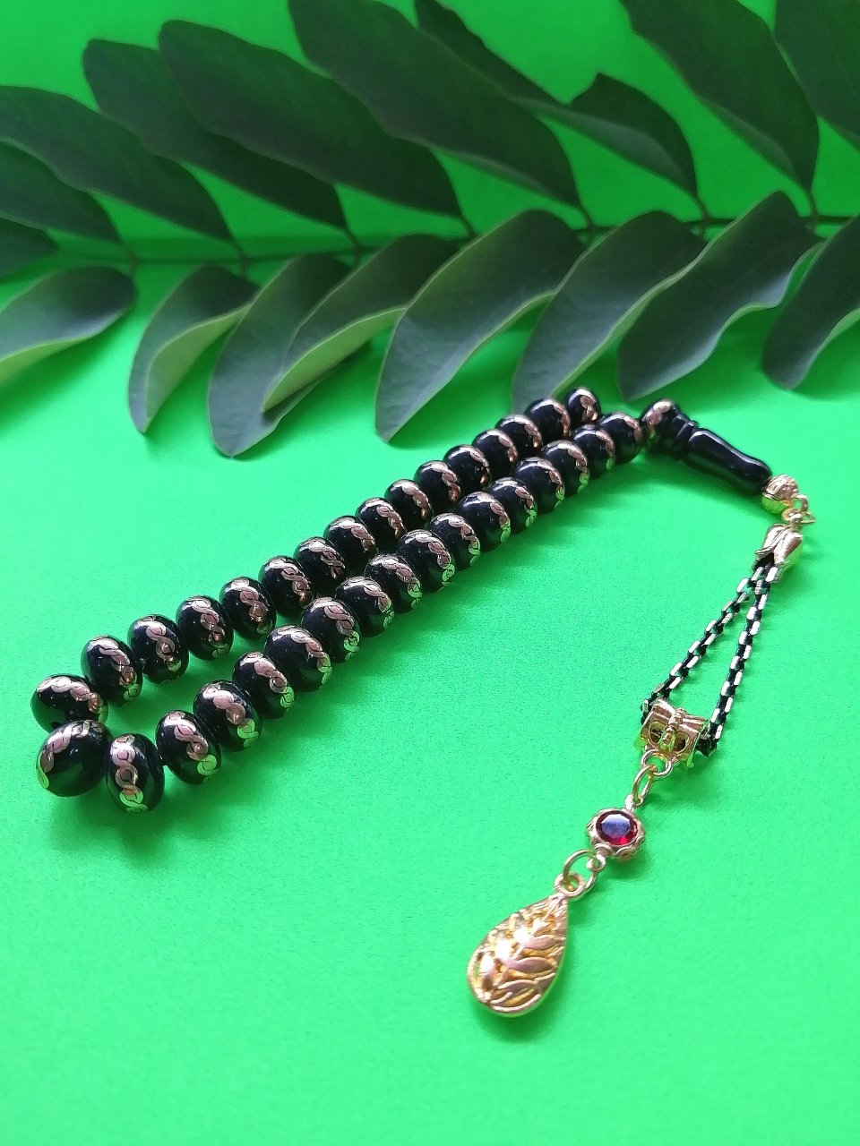 Alpaka Püsküllü Basık Kesim Rustaşı Tesbih