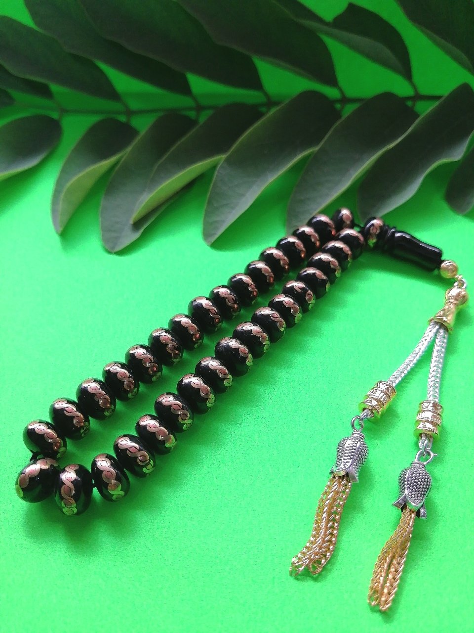 Alpaka Püsküllü Basık Kesim Rustaşı Tesbih