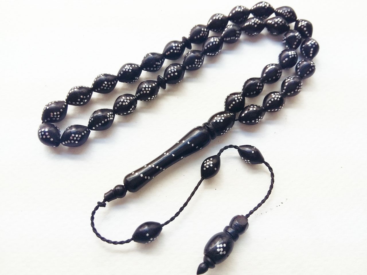 İşlemeli Abanoz Ağacı Tesbih