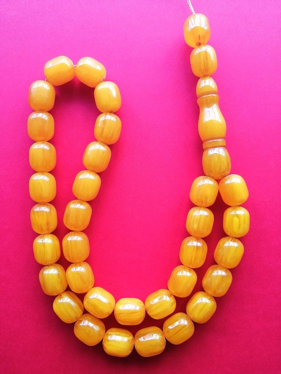 Dabbas Malz. Fıçı Kesim Hareli Sıkma Kehribar Tesbih