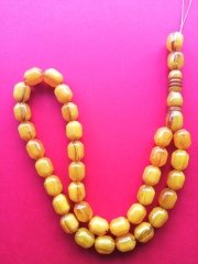 Dabbas Malz. Uçlu Kesim Hareli Sıkma Kehribar Tesbih