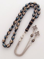 Metal Püsküllü Sarı Sarma Elişçilikli Kuka Tesbih