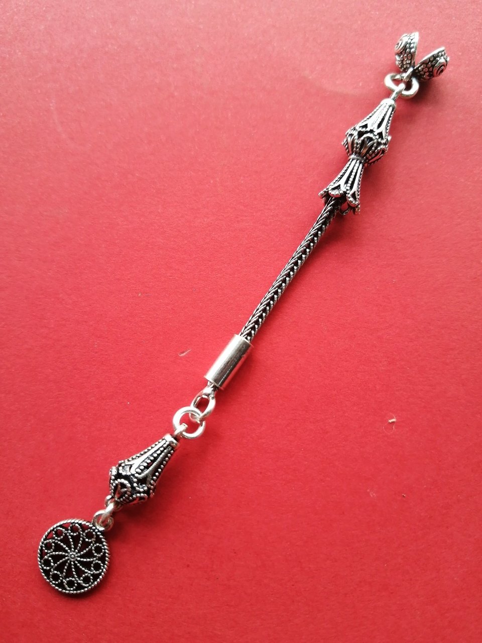 925 Ayar Gümüş Tilki Kuyruğu Zincirli Tesbih Püskülü