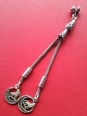 925 Ayar Gümüş Tilki Kuyruğu Zincirli Tesbih Püskülü