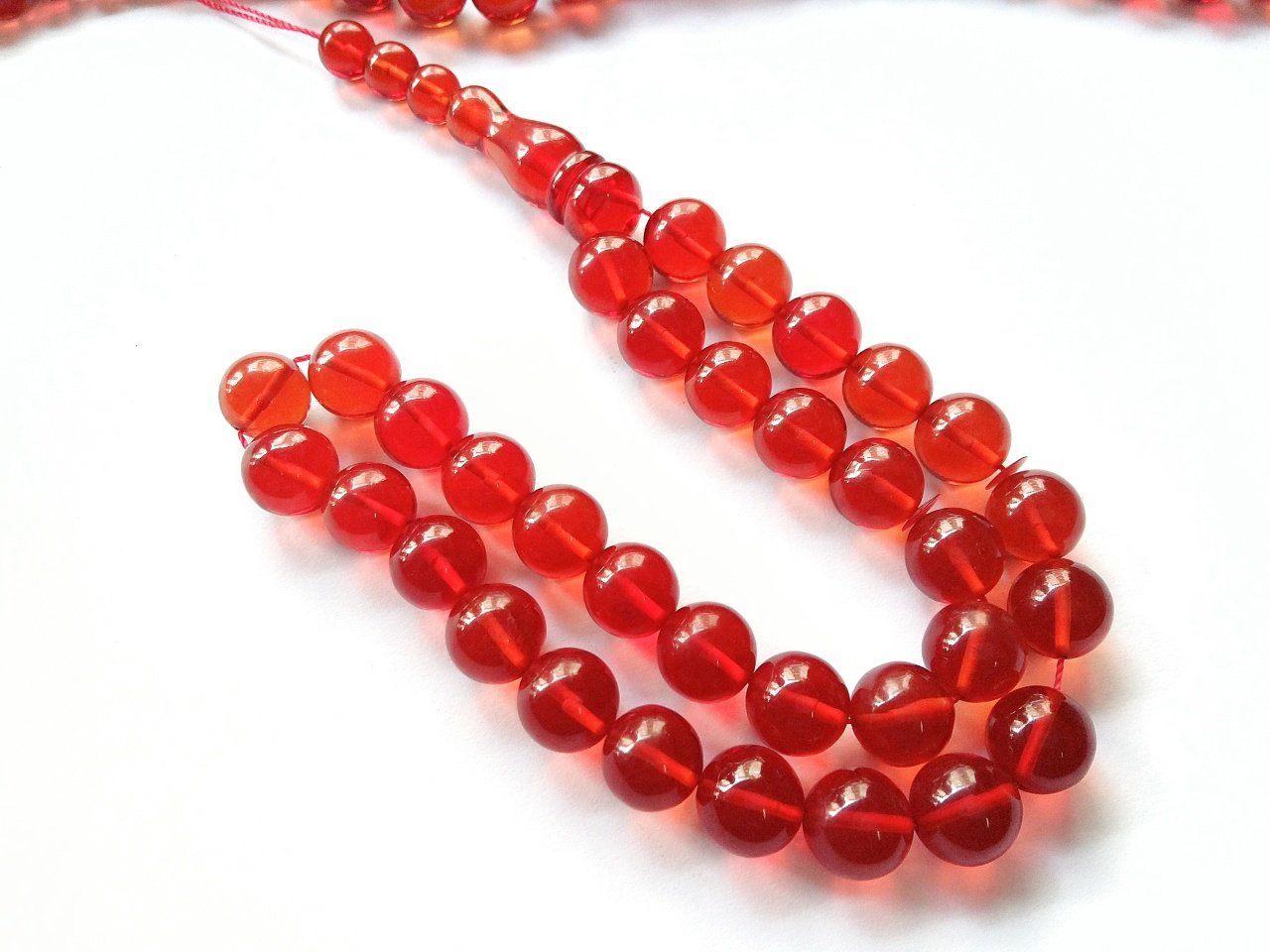 Küre Kesim Özel Isçilikli Ateş Kehribar Tesbih