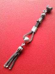 925 Ayar Gümüş Tilki Kuyruğu Zincirli Tesbih Püskülü