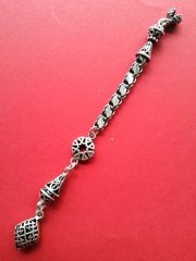 925 Ayar Gümüş Pul Zincirli Tekli Tesbih Püskülü