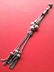 925 Ayar Gümüş Tilki Kuyruğu Zincirli Özel Tasarım Tesbih Püskülü