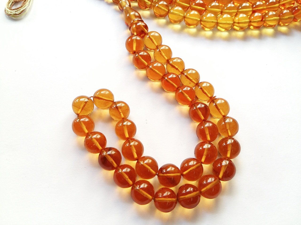 Küre Kesim Özel İşçilikli Ateş Kehribar Tesbih