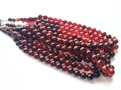 Küre Kesim Özel İşçilikli Ateş Kehribar Tesbih