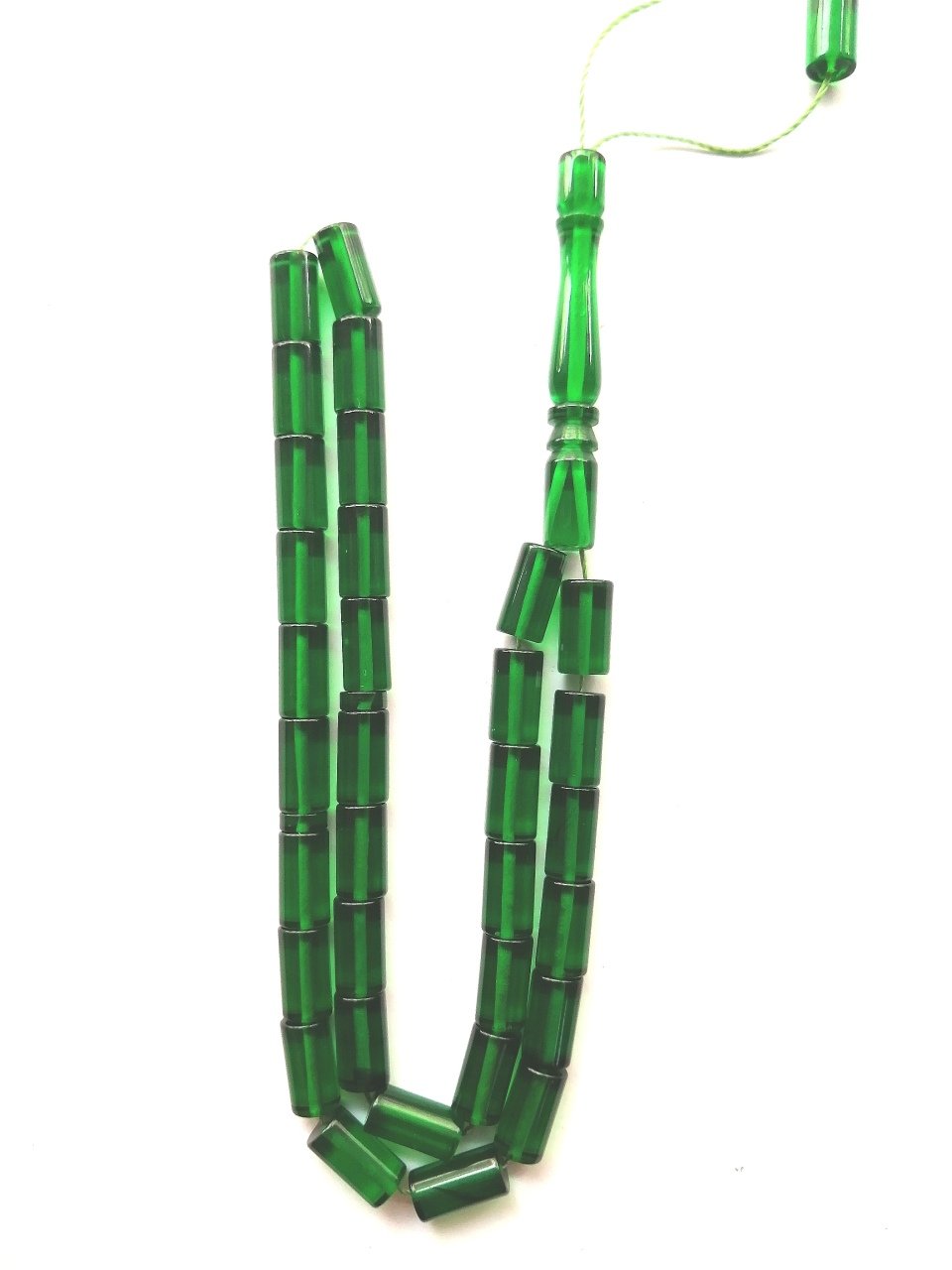 Yeşil Kesme Model Ateş Kehribar Tesbih