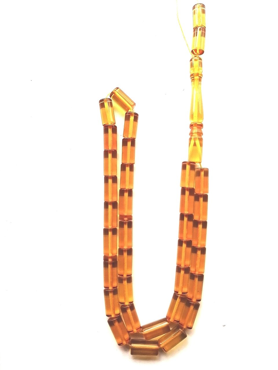 Sarı Kesme Model Ateş Kehribar Tesbih