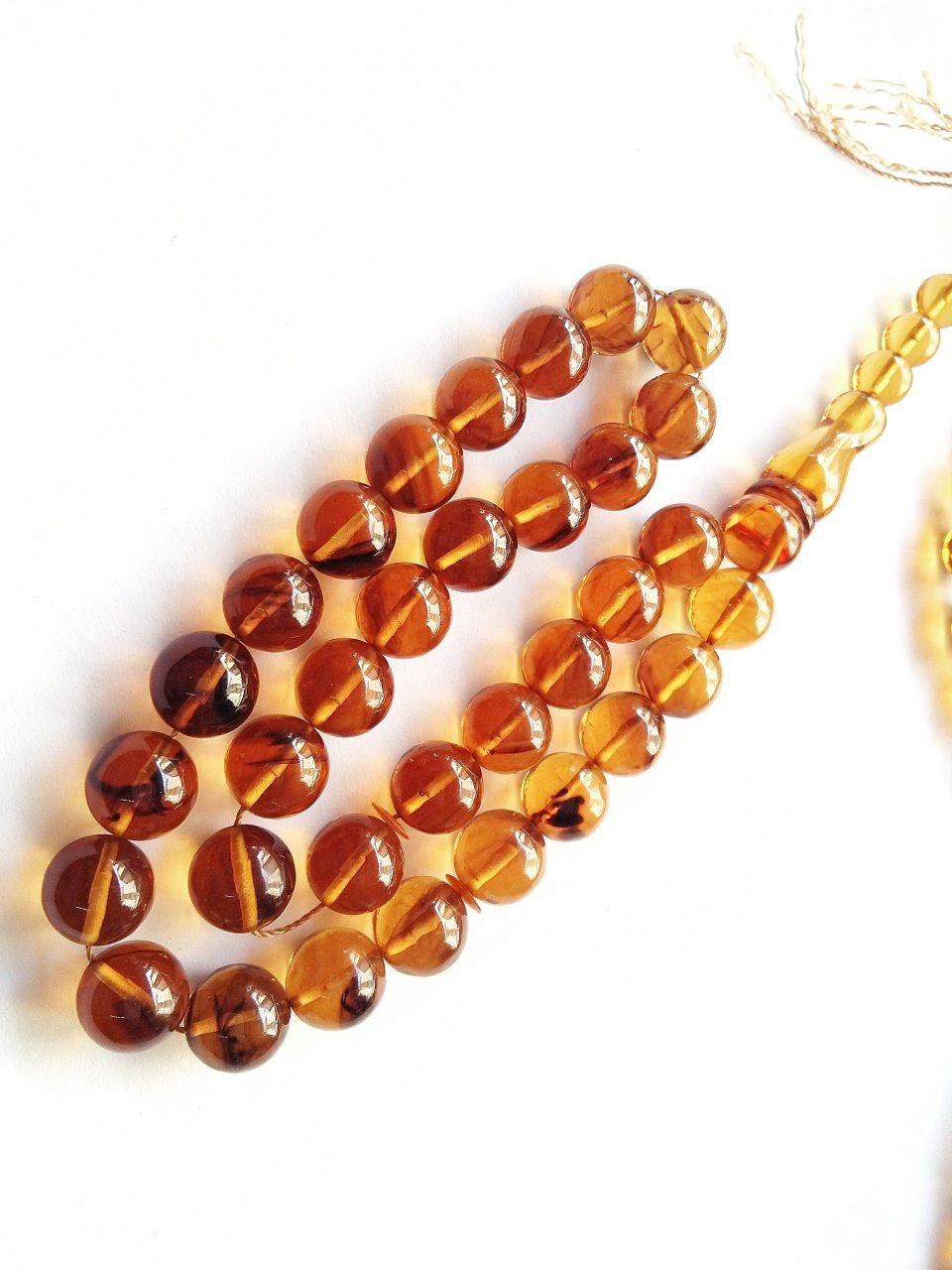 Küre Kesim Özel İşçilikli Hareli Ateş Kehribar Tesbih