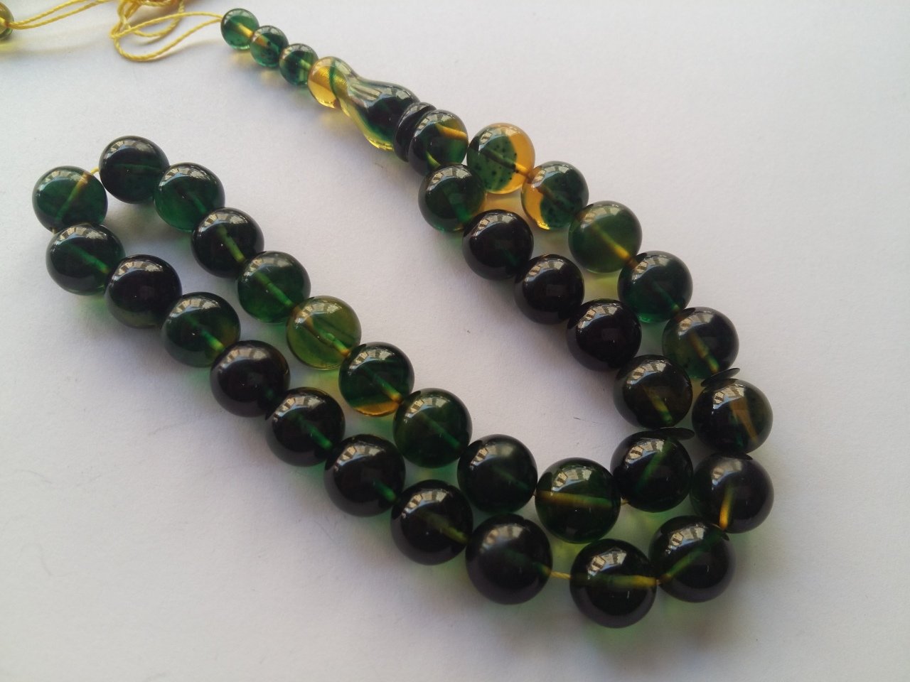 Küre Kesim Özel İşçilikli Hareli Ateş Kehribar Tesbih