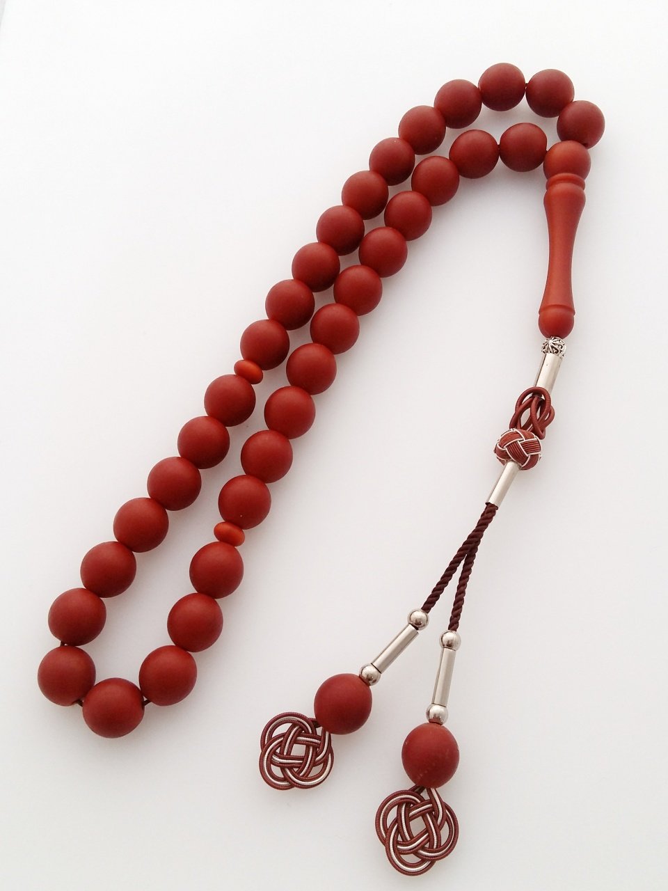 Metal Elişi Kazaz Püsküllü Küre Kesim Fiber Tesbih