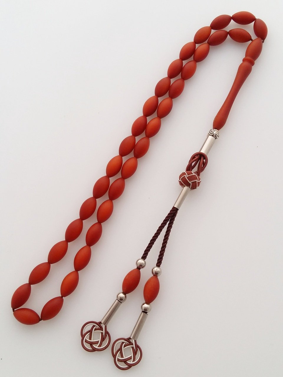 Metal Elişi Kazaz Püsküllü Arpa Kesim Fiber Tesbih