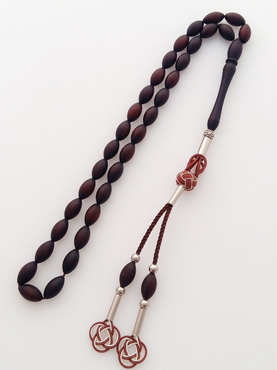 Metal Elişi Kazaz Püsküllü Arpa Kesim Fiber Tesbih