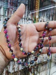 Sistem Püsküllü İmamesi İşçilikli İmzalı Mozaik Desenli Sıkma Kehribar Tesbih