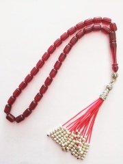 İp Püsküllü Kapsül Kesim Ateş Kehribar Tesbih