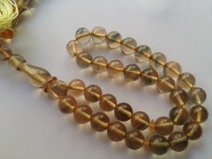 Şeffaf Özel İşçilikli Ateş Kehribar Tesbih