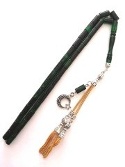 Alpaka Püsküllü Kesme Model Hareli Sıkma Kehribar Tesbih