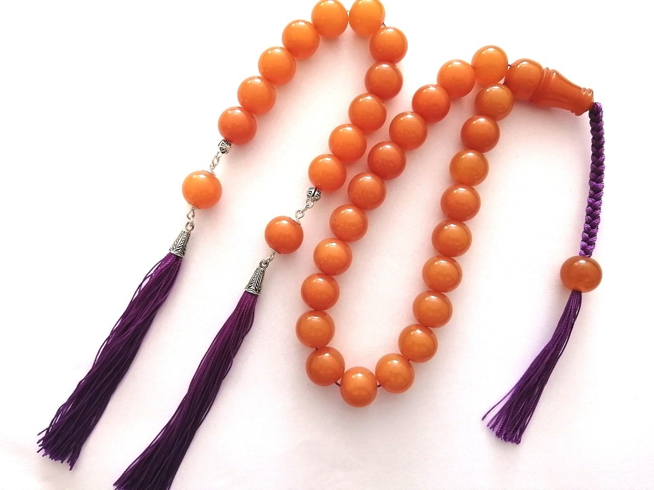 İp Püsküllü Küre Kesim 21 li Efe ve Zaza Kombin Çubuk Malzeme Sıkma Kehribar Tesbih