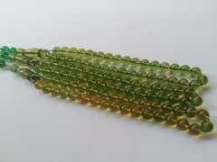 Şeffaf Yeşil Yansimalı Özel İşçilikli Ateş Kehribar Tesbih