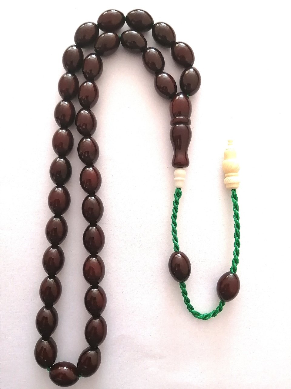 Sistem Püsküllü Osmanlı'ya En Yakın Renk Çubuk Sıkma Kehribar Tesbih