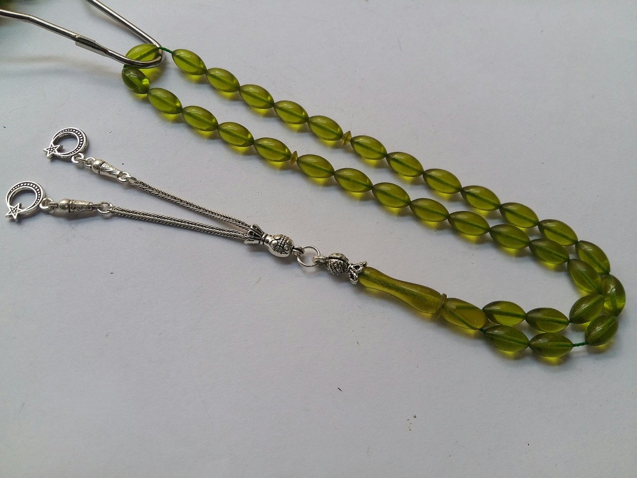 Yeşil Sıkma Kehribar Tesbih