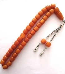 925 Ayar Gümüş Püsküllü İriboy Kapsül Kesim Çubuk Malzeme Sıkma Kehribar Tesbih