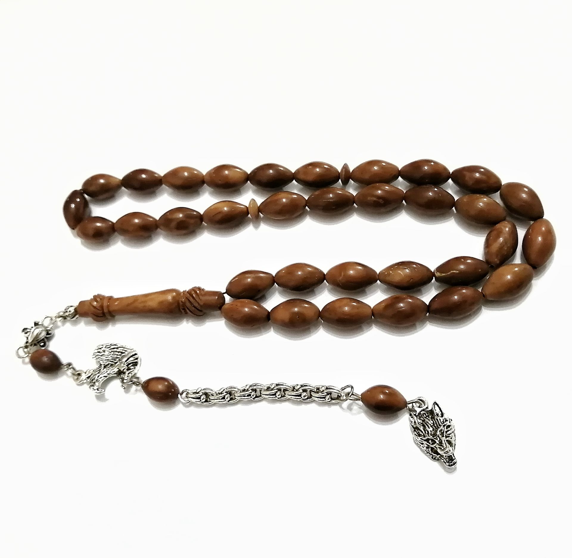 Gümüş Kaplama Alpaka Püsküllü Beyzi Kesim Kuka Tesbih