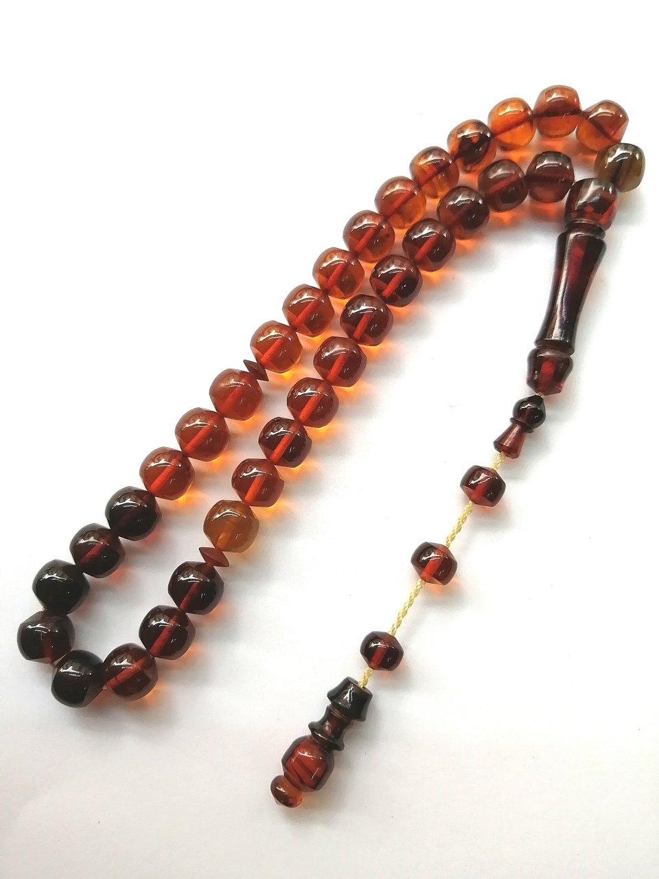 Sistem Püsküllü İmamesi Özel işçilikli Bilek Boy Sıkma Kehribar Tesbih